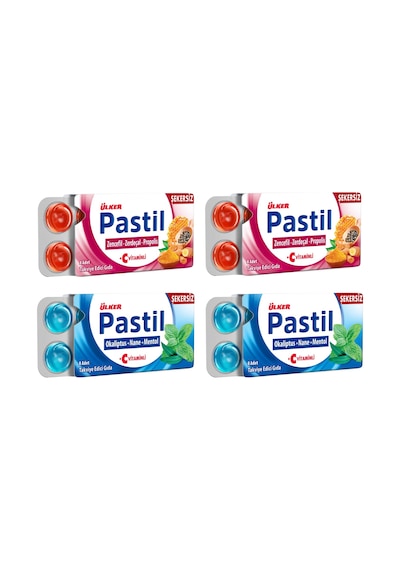 Ülker Pastil 8 Li Tablet 4 Lü Karma Paket Okaliptus Ve Zencefil