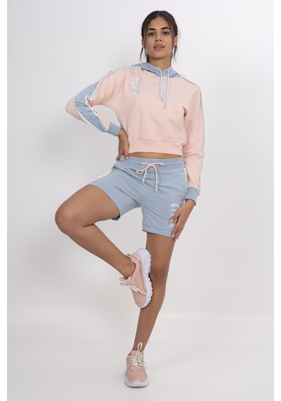 Maraton Sportswear Regular Kadın Basic Sisli Mavi Şort 21159-sisli Mavi