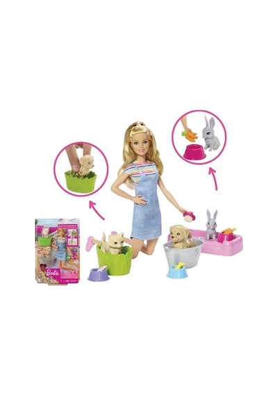 Barbie Ve Hayvanları Banyo Eğlencesi Seti Fxh11