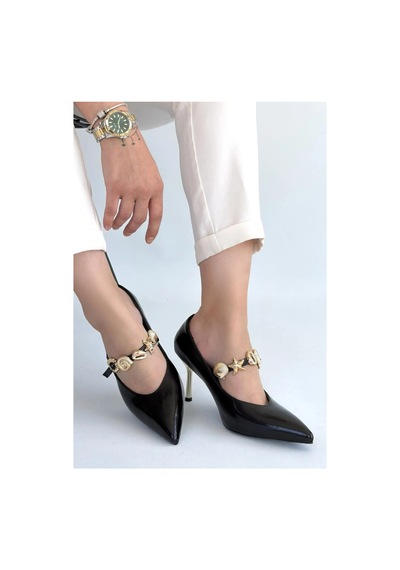 Hrşytrend Herşeytrend Conne Siyah Cilt Stiletto Ayakkabı Çok Renkli