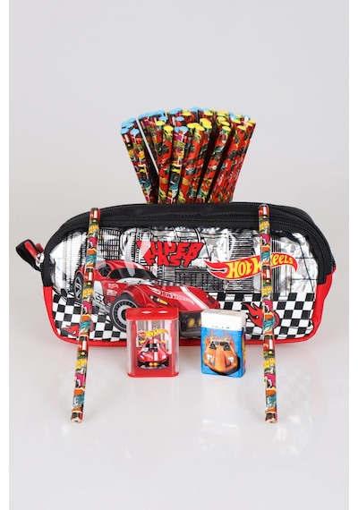 Yeni Sezon Lisanslı Hot Wheels Kalem Çantası,2 Adet Kurşun Kalem,silgi Ve Çift Bıçaklı Kalemtraş Kırtasiye Seti Diğer
