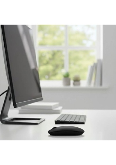 Lüks Tasarım Kablosuz Sessiz Ofis Ve Oyun Mouse'u - Ergonomik Siyah Fare