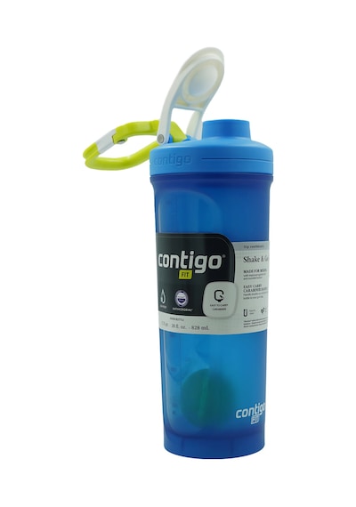 Contigo Fit Shake & Go 700 Ml Shaker Sızdırmaz Karıştırma Şişesi, Bpa Sız Plastik Mavi