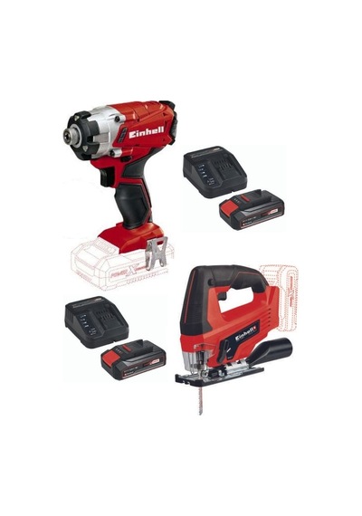 Einhell TE-CI 18/1 Akülü Vidalama + TC-JS 18 V Akülü Dekupaj + 2.5 Ah Çift Akü ve Şarj Ünitesi