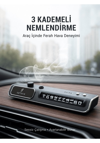 Araç Ön Cam Nemlendirici Telefon Numarası Gösterme Aparatı Led Işıklı Yeni Nesil - 4999