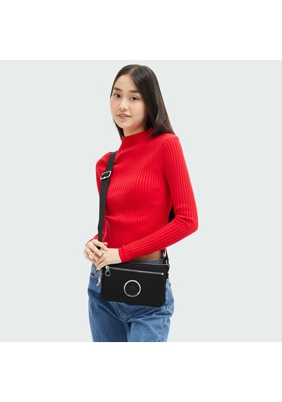 Kıplıng Riri Zip Küçük Boy Omuz Çantası Siyah Black Spıce Siyah