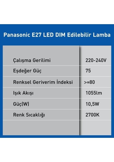 E27 Led Dim Lamba 10.5w 1055lm 2700k