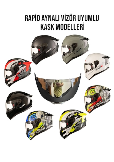 Ncr Rapid Kask Aynalı Vizör Camı Standart