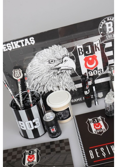 Lisanslı Beşiktaş 42 Parça Hobi Kırtasiye Seti Kupa,puzzle,boya Kalemi Altın