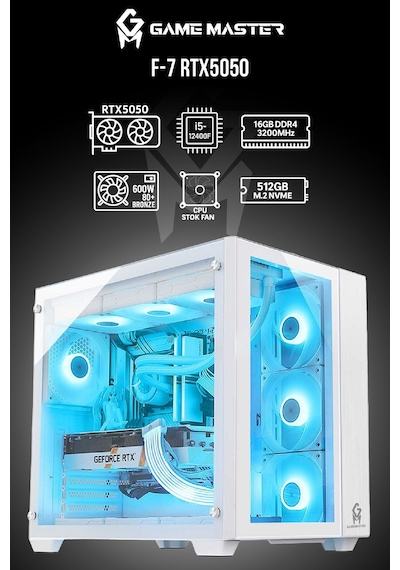 Game Master F7 i5-12400F 16 GB 512 GB NVMe SSD RTX5050 Free Dos Masaüstü Oyuncu Bilgisayarı