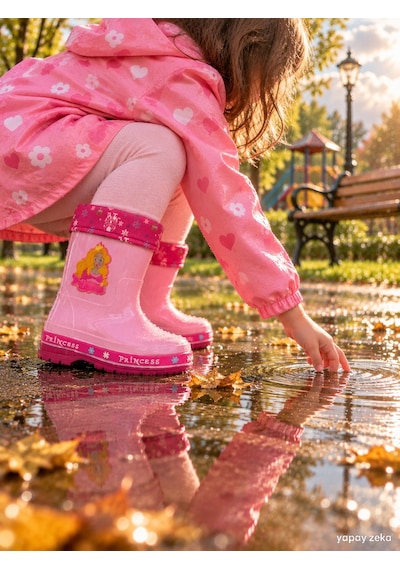 Mini Bonito Kız Çocuk Prenses Desenli İçi Astarlı Kaymaz Tabanlı Kışlık Yağmur Çizmesi Pembe Mini Bonito Kız Çocuk Prenses Desenli İçi Astarlı Kaymaz Tabanlı Kışlık Yağmur Çizmesi Pembe