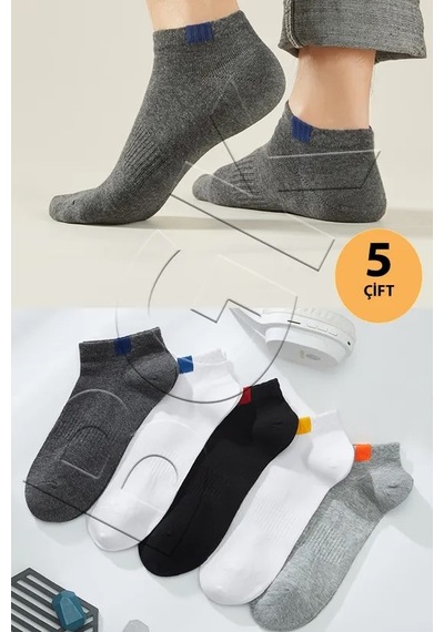 Bgk Unisex 5'li Spor Patik Çorap Çok Renkli