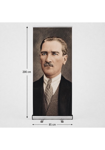 Atatürk Poster Baskılı Roll Up Banner 85x200cm No:2 Diğer
