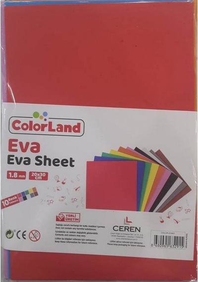 Colorland Eva 1.8Mm 10 Renk 20x30 CM