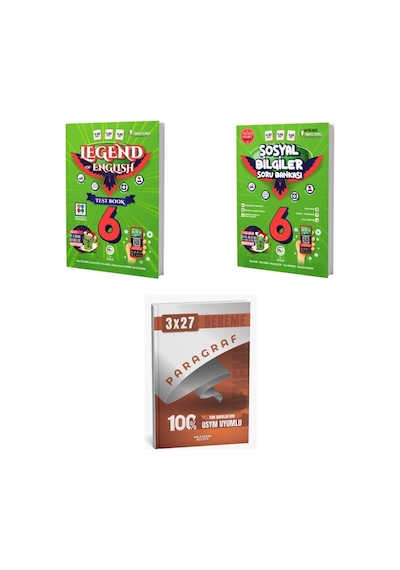 2027 Av 6. Sınıf İngilizce Legend Of English Seri Test Book + Sosyal Bilgiler Soru + Ankapade 3'lü Set