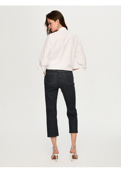 Faik Sönmez Cebi Taş Süslemeli Starıght Fıt Jean Capri S26jcp001 Us26jcp00113 Antrasit