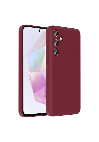 Samsung Uyumlu Galaxy A36 Kılıf Kamera Korumalı Kartlık Hazneli Zore Vitra Kapak Mürdüm