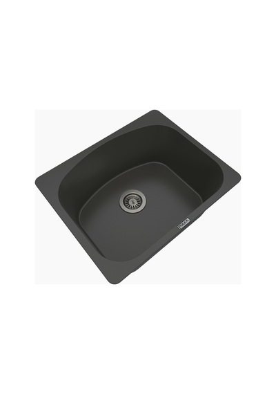 Polex Cristalüx Granit Evye P-OL60 Antrasit Tezgah Altı Ve Tezgah Üstü Kare Mutfak Evyesi 60x49.5 CM