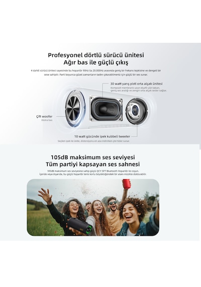 Qcy SP7 40 W RGB Işık TF Kart Girişi Bluetooth 5.4 Hoparlör Qcy SP7 40 W RGB Işık TF Kart Girişi Bluetooth 5.4 Hoparlör