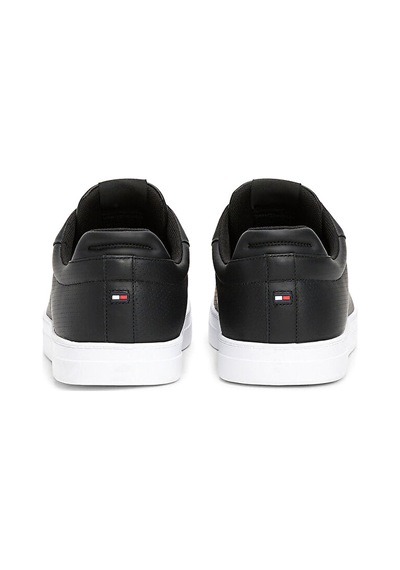 Tommy Hilfiger Icon Court Pınperf Lth Siyah Erkek Sneaker Siyah
