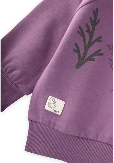 Cigit Ağaç Baskılı Sweatshirt 1-7 Yaş Mor
