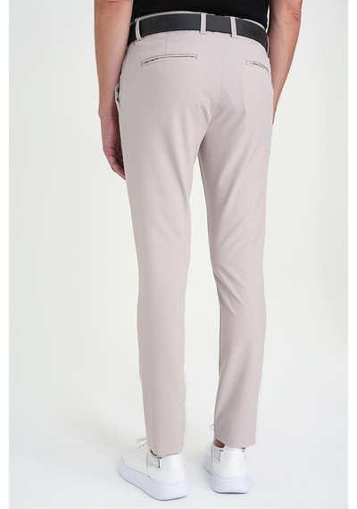 Efor Slim Fit Yan Cepli Esnek Düz Koyu Vizon Pamuk Pantolon P 1197 Vizon