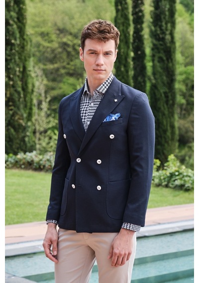Morven Erkek Lacivert Senon Yünlü Kruvaze Slim Fit Ceket Lacivert Morven Erkek Lacivert Senon Yünlü Kruvaze Slim Fit Ceket Lacivert