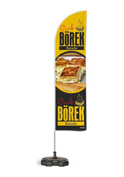 Börek Temalı Tek Yelken Bayrak V1 1adet