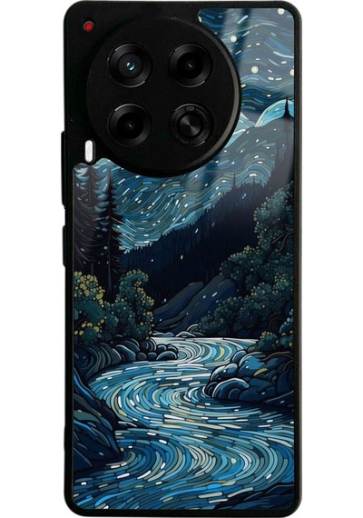 Tecno Camon 30 Night Tasarımlı Glossy Telefon Kılıfı Siyah