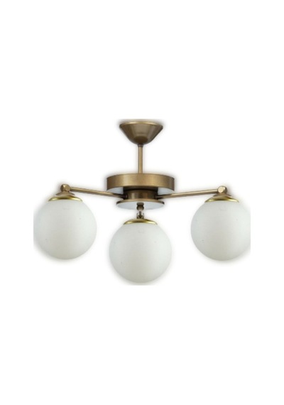 Eskitme 3'lü Modern Glop Beyaz Camlı Plofonyer Model Avize
