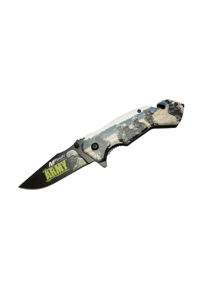 4 23 3 Army Kurtarma / Kamp Çakı 20cm - Yarı Otomatik, Kemerlikli, Cam Kırma Ve İp Kesme Aparatlı Renkli