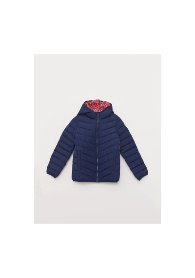 LC Waikiki Southblue Lacivert Kapüşonlu Basic Kız Çocuk Şişme Mont