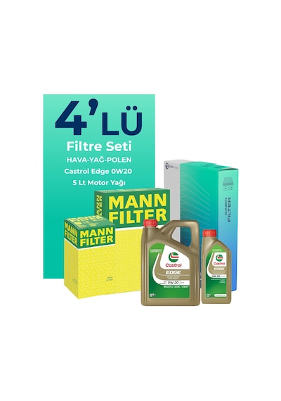 Mann Audi Q3 35 Tfsi Filtre Bakım Seti Castrol Motor Yağlı (2018-2023) 4 Lü