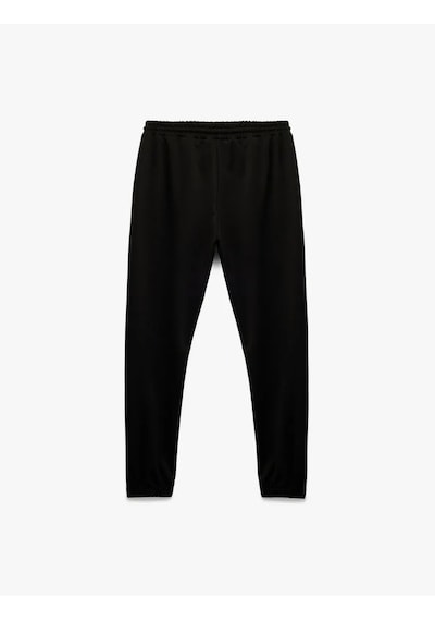 Koton Straight Fit Beli Bağcıklı Jogger Erkek Eşofman Altı 6wam40029nk Siyah
