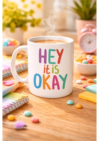 Northcity Hey It Is Okay Motivasyon Kupası - Moral Veren Porselen Kahve & Çay Kupası Diğer