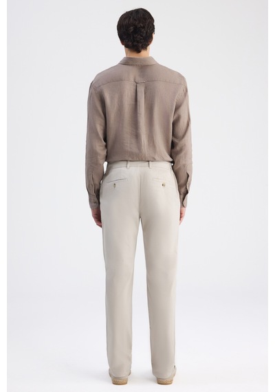 D's Damat Ds Damat Relaxed Fit Pilesiz Bej Gabardin Chino Pantolon 6hcc3ı303777m