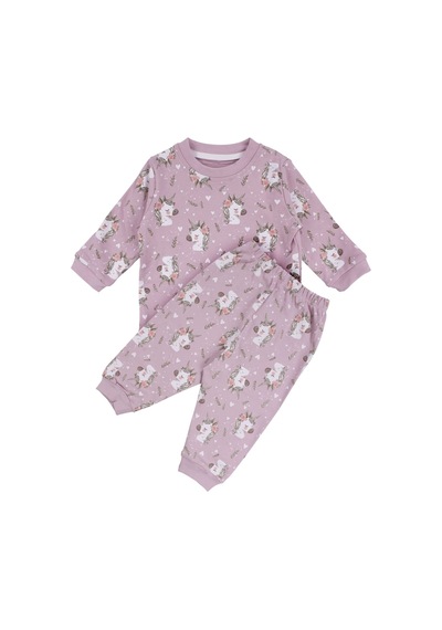 By Bebekodam Kız Bebek Mor Unicorn Baskılı Pijama Takımı
