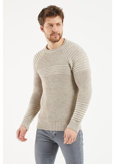 Erkek Krem Triko Kazak -trzcm28888r07 Krem