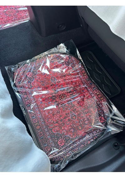Kırmızı Kilim Desen Baskılı Oto Halı Paspas Takımı