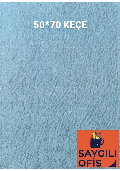 50x70 Cm Keçe 2.0 Mm 1 Adet Renkli Hobi Keçesi Elişi Keçesi Anasınıfı Kreş Mavi