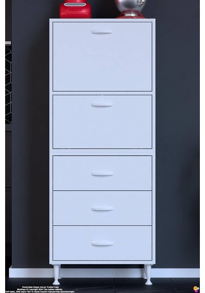 More 55 Cm Çok Amaçlı Organizer Mutfak Kiler Banyo 2 Kapaklı 3 Çekmeceli Mutfak Dolabı 55x150x32 Cm Beyaz More 55 Cm Çok Amaçlı Organizer Mutfak Kiler Banyo 2 Kapaklı 3 Çekmeceli Mutfak Dolabı 55x150x32 Cm Beyaz