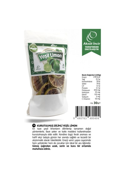 Kurutulmuş Yeşil Limon