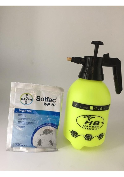 Bayer Solfac WP 10 Tüm Haşereler İçin Toz Böcek Öldürücü 50 G + HB Mekanik El Pompası 2 L