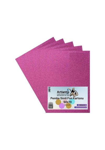 Simli Fon Kartonu 50X70 5 Adet Artlantis Simli Fon Kartonu 50x70
