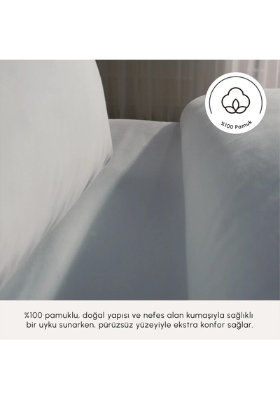 Komfort Home White Collection 120 Tel %100 Pamuk Percale Tek Kişilik Nevresim Takımı Beyaz
