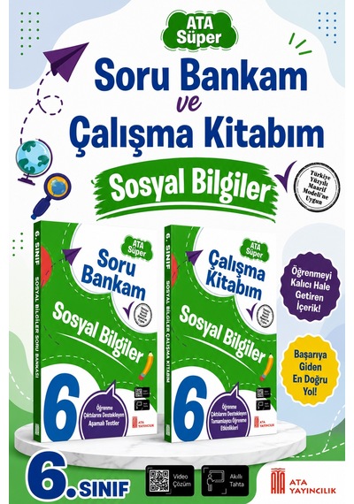 6. Sınıf Ata Süper Sosyal Bilgiler Soru Bankam + Çalışma Kitabım Seti