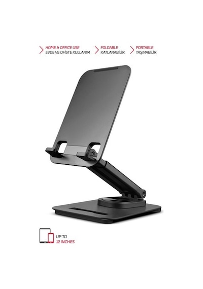 4 Eksenli 360 Derece Dönen 12 Inc Ekrana Kadar Tüm Tablet Ve Telefonla Uyumlu Ayaklı Stand Tms30