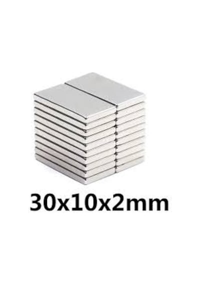 30 X 10 X 2 Mm Köşeli Neodyum Mıknatıs - 10 Adet
