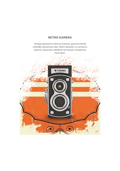Torima CMR44 Mini Retro Dijital Fotoğraf Makinesi Siyah