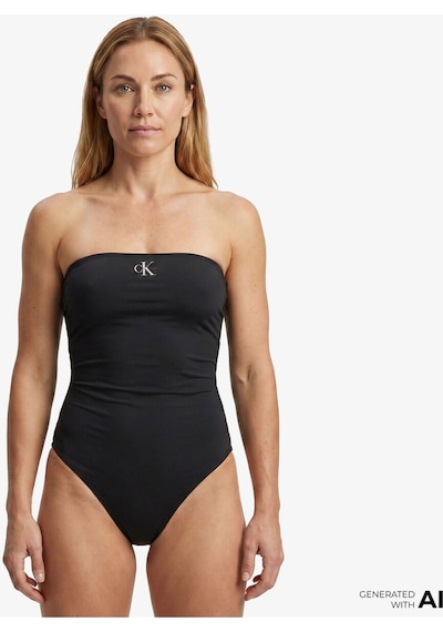 Calvin Klein Strapless One Piece Kadın Siyah Mayo-15924